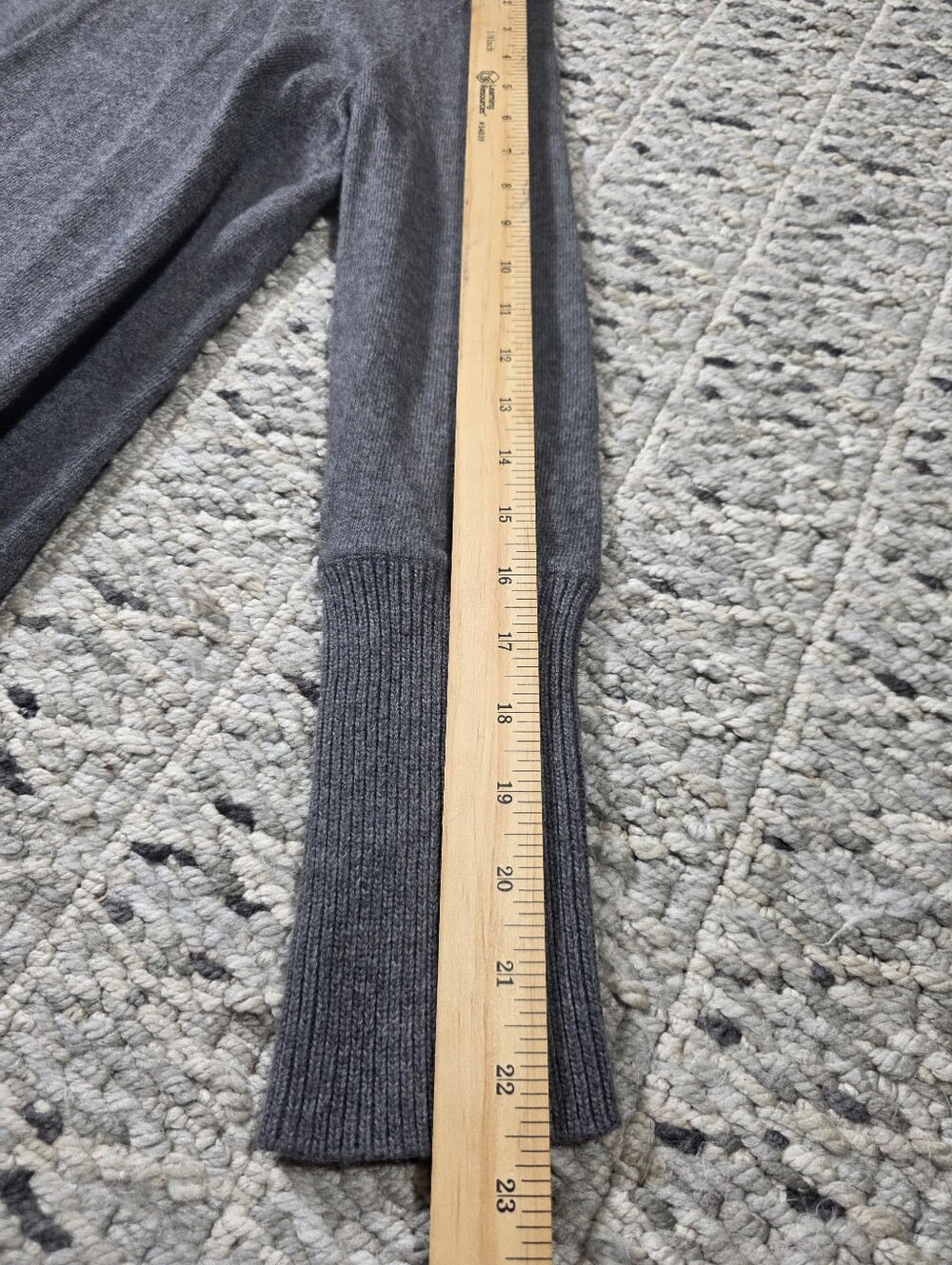 Nurture Cozy Gray Cashmere Blend Open Front Cardigan S Shawl Collar Quiet Luxury - Picture 5 of 9